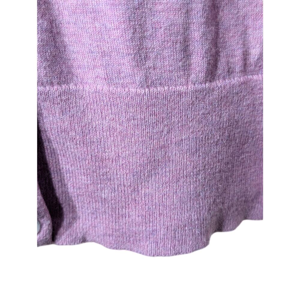 Vintage Lands' End Lavender Heather Button Front Cardigan Sweater Size L - Picture 6 of 8